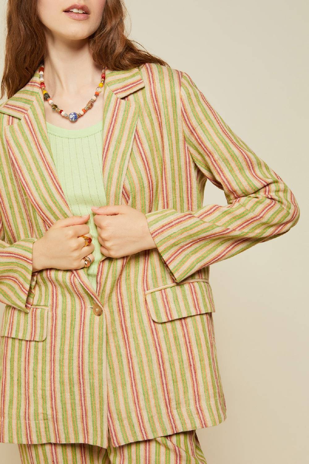 Ottod'Ame Linen Blend One Button Jacket