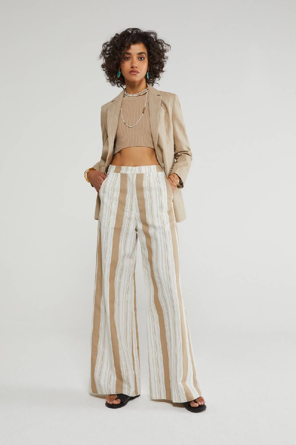 ottod'Ame Linen blend palazzo trousers