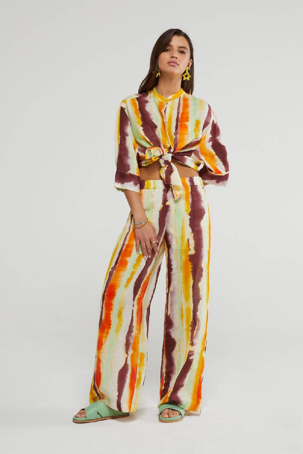 ottod'Ame Linen blend palazzo trousers