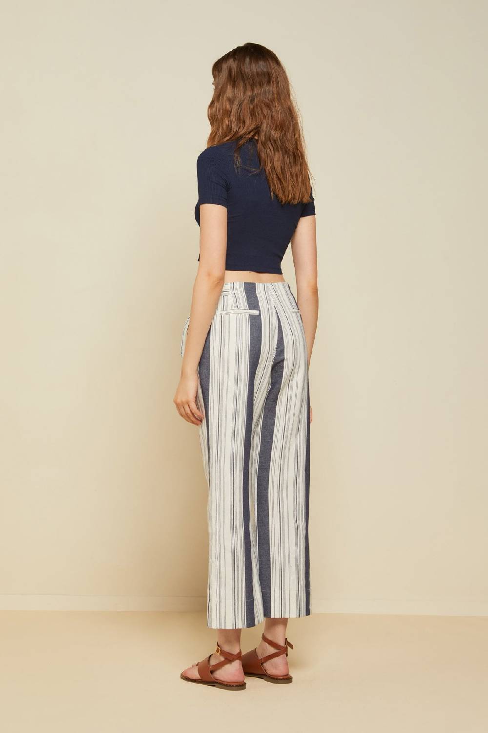 Ottod'Ame Linen Blend Pinstriped Trousers