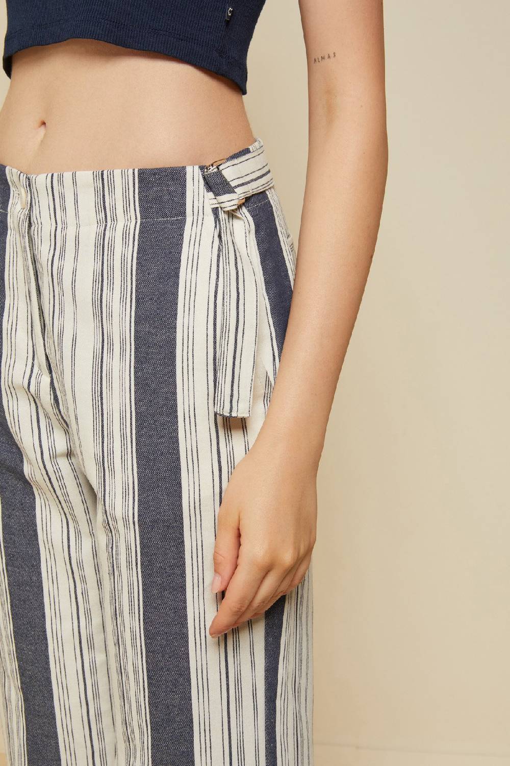 Ottod'Ame Linen Blend Pinstriped Trousers