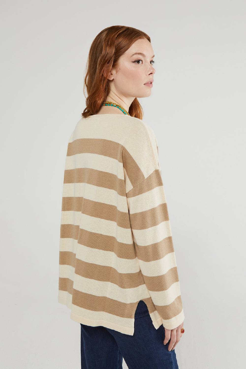 Ottod'Ame Linen Blend Sweater With V Neckline