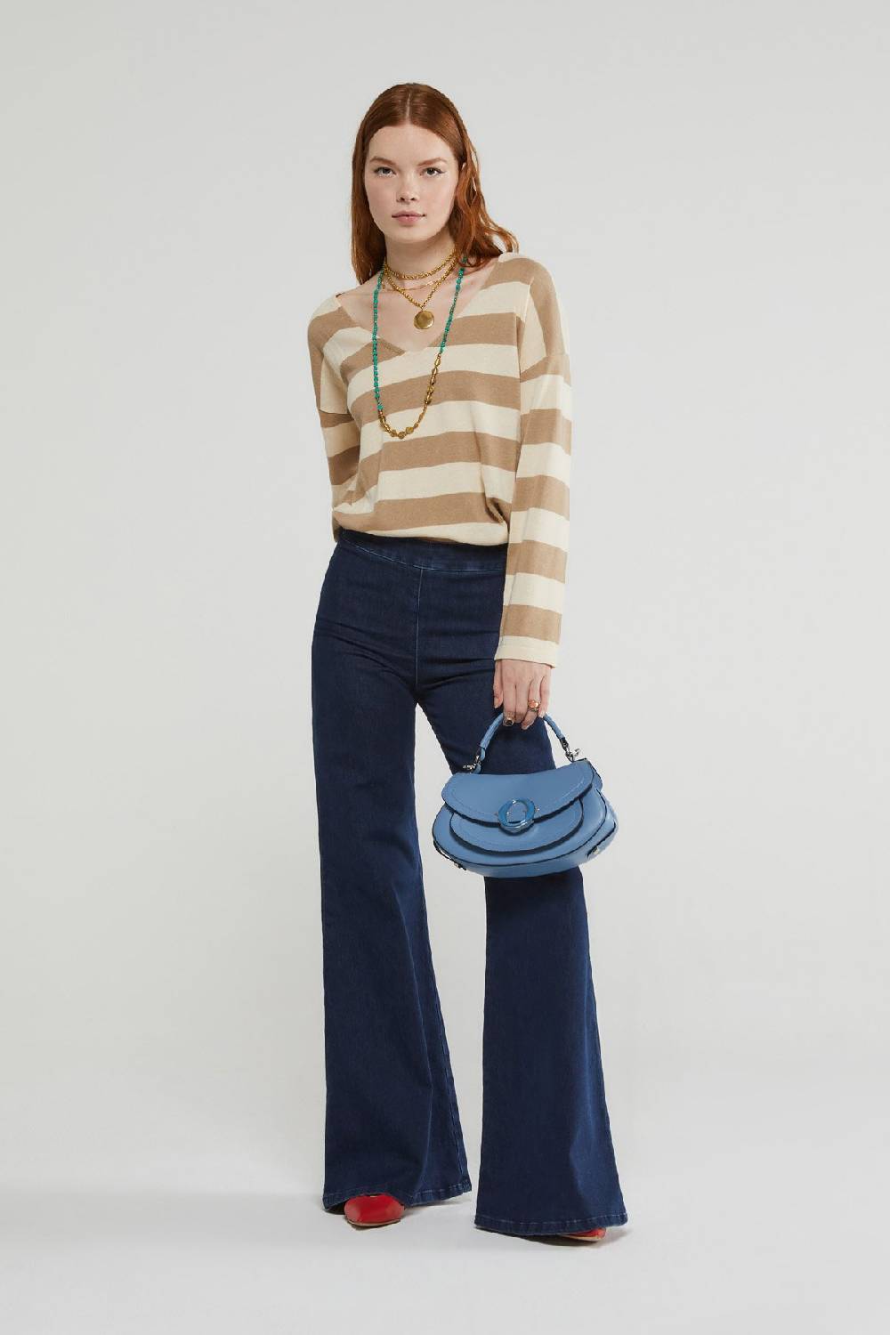 ottod'Ame Linen blend sweater with V neckline