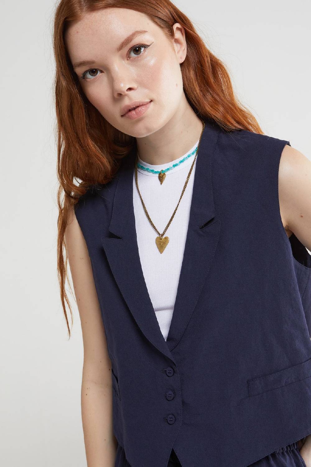 Ottod'Ame Linen Blend Waistcoat Top