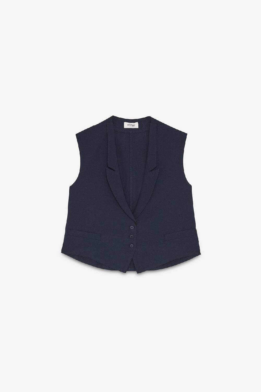 Ottod'Ame Linen Blend Waistcoat Top