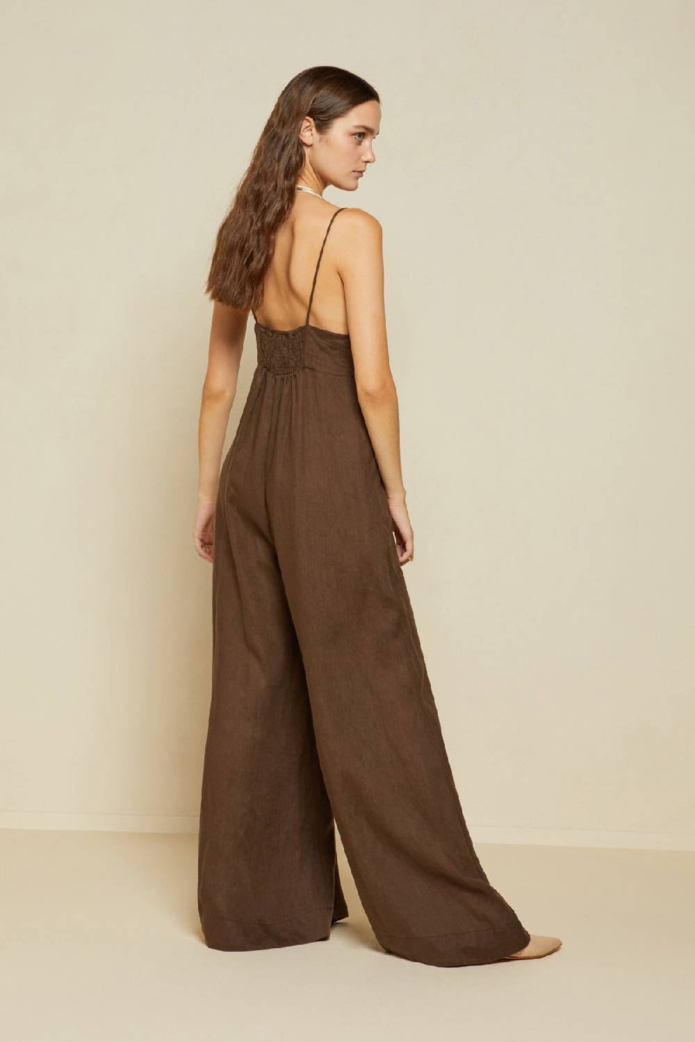 Ottod'Ame Linen Jumpsuit With Lace