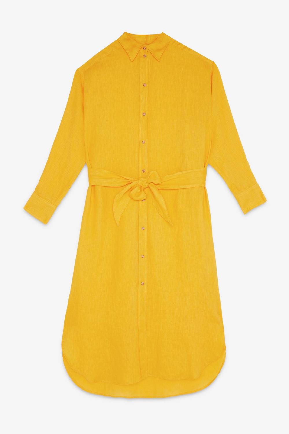 Ottod'Ame Linen Long Chemisier Dress With Sash