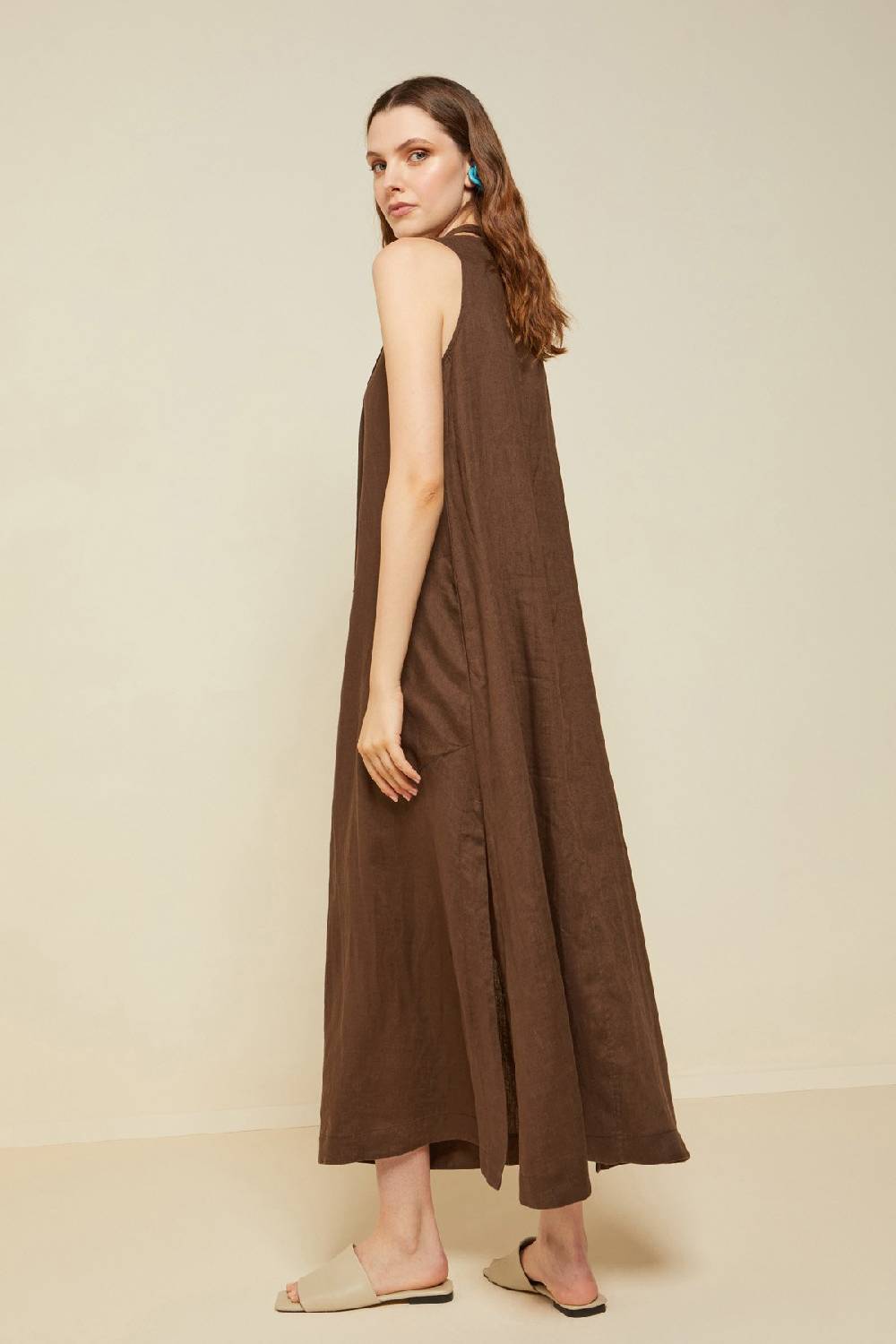 Ottod'Ame Linen Long Dress With Belt
