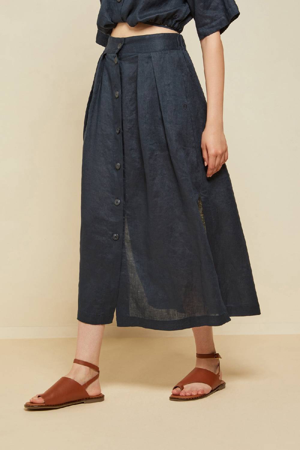 Ottod'Ame Linen Long Skirt