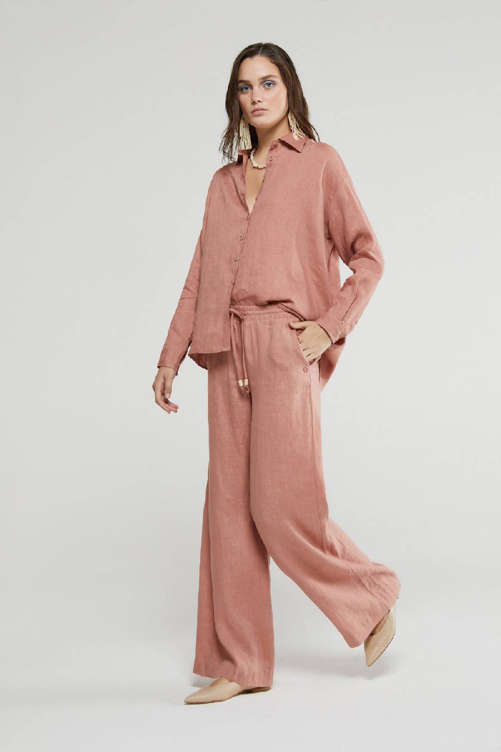 Ottod'Ame Linen Palazzo Trousers