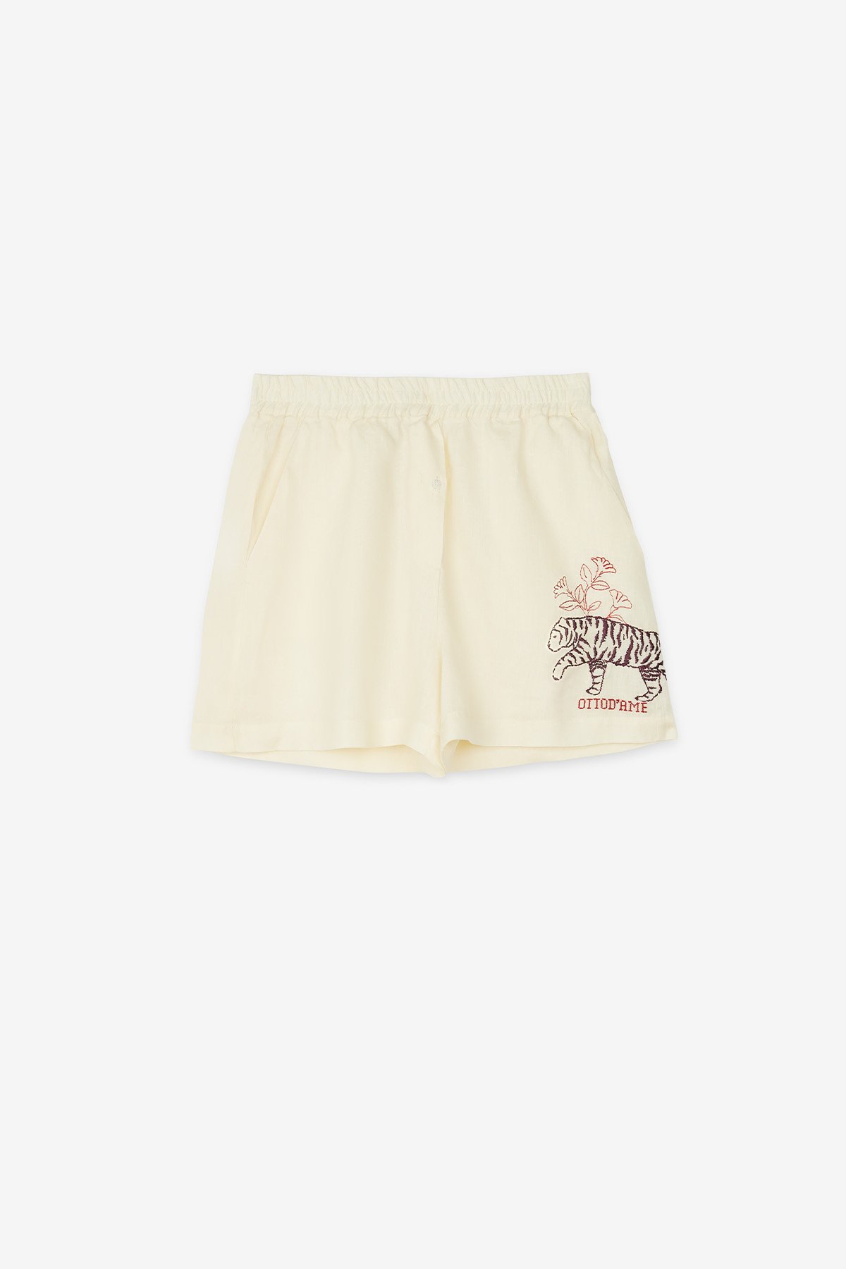 Ottod'Ame Linen Shorts With Lace