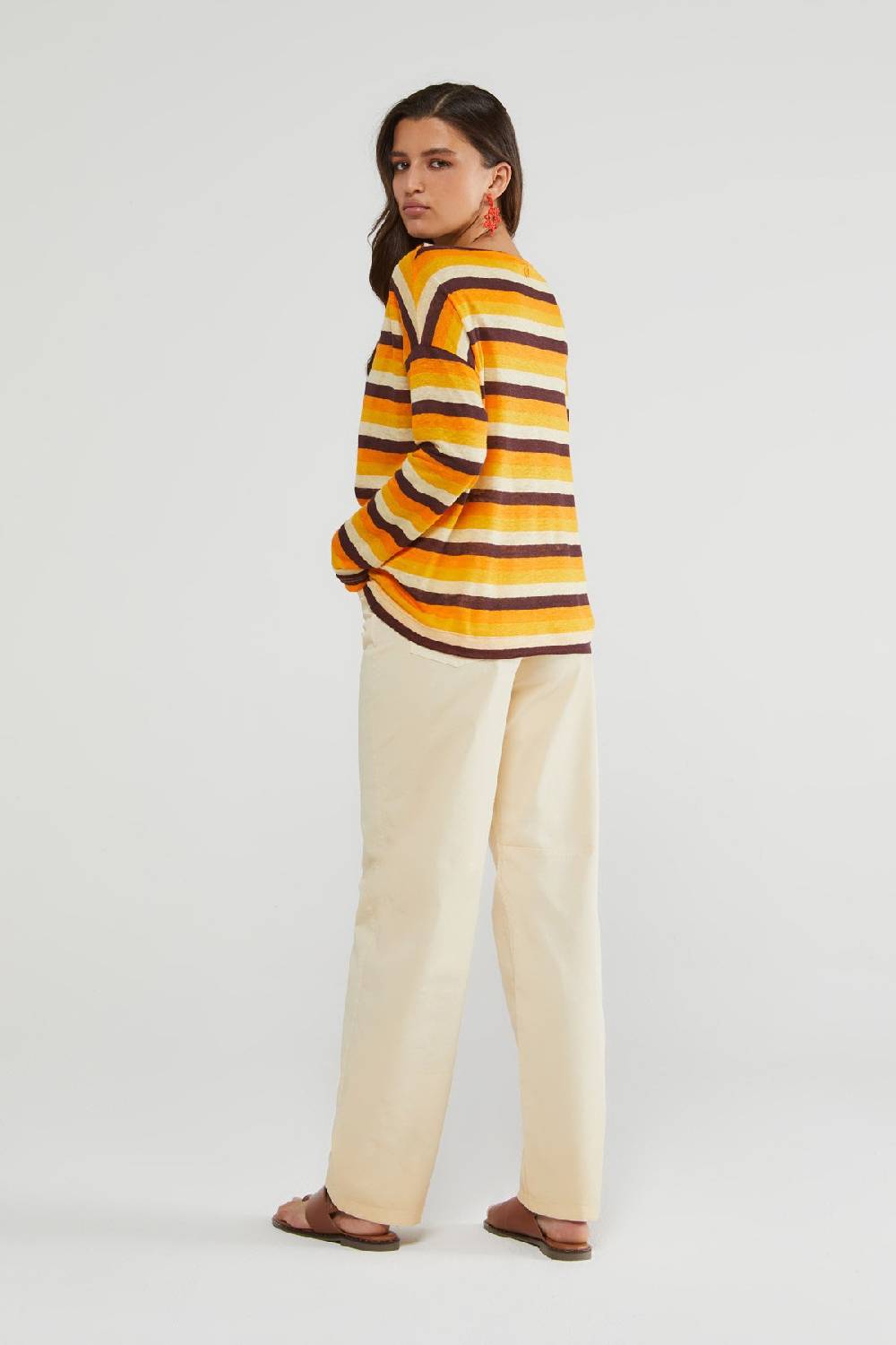 Ottod'Ame Linen Sweater With Boat Neckline