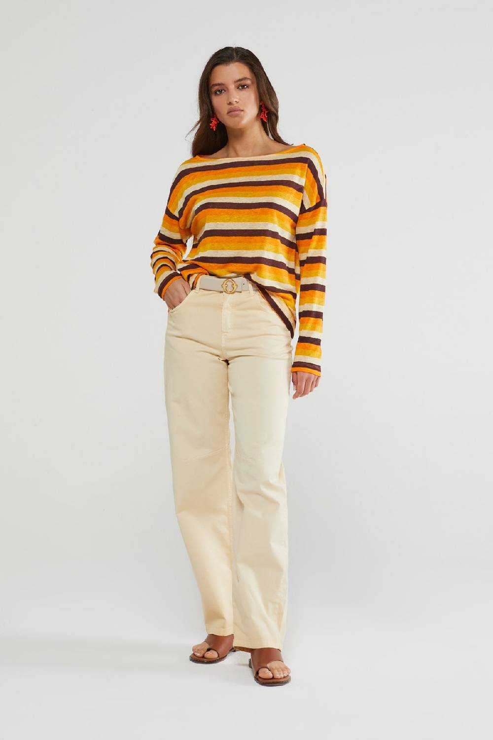 ottod'Ame Linen sweater with boat neckline