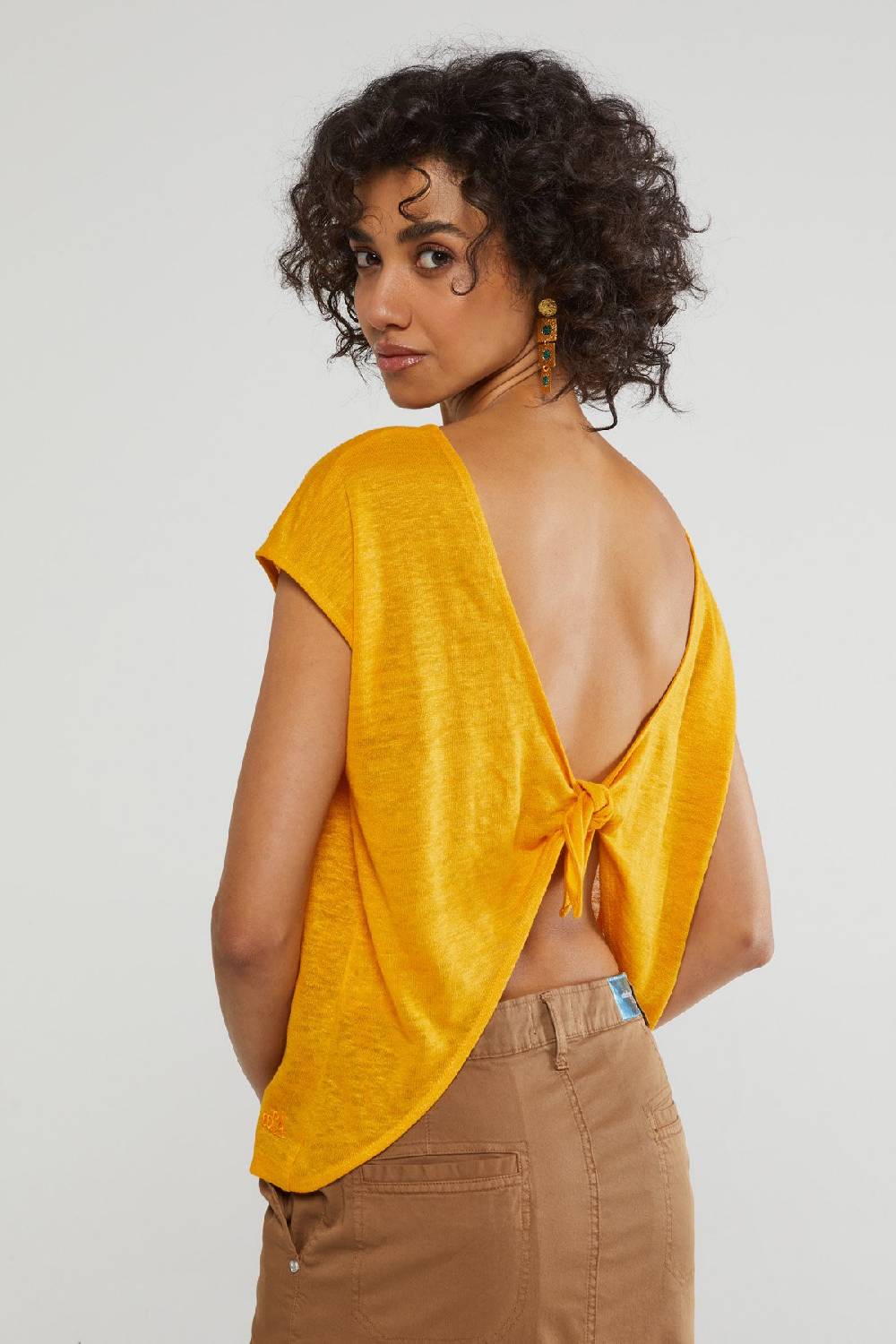 Ottod'Ame Linen Sweater With Knot