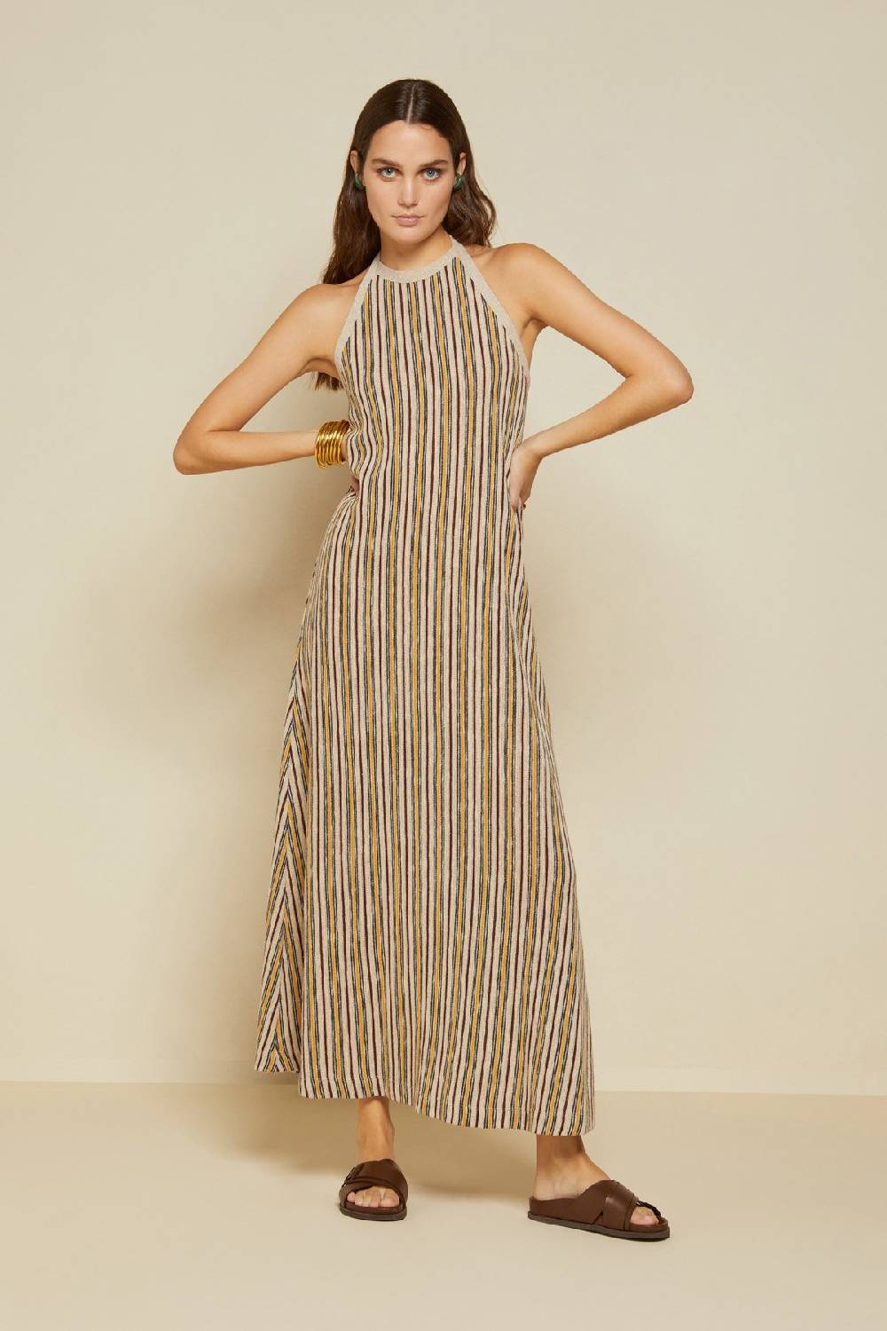 Ottod'Ame Long Dress With Halter Neckline