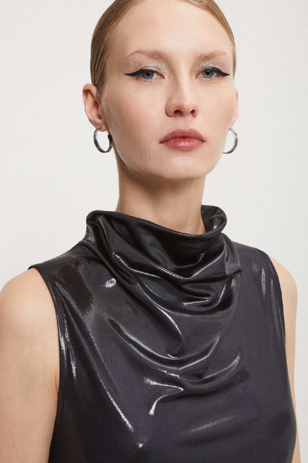 Ottod'Ame Long Dress With Vinyl Effect