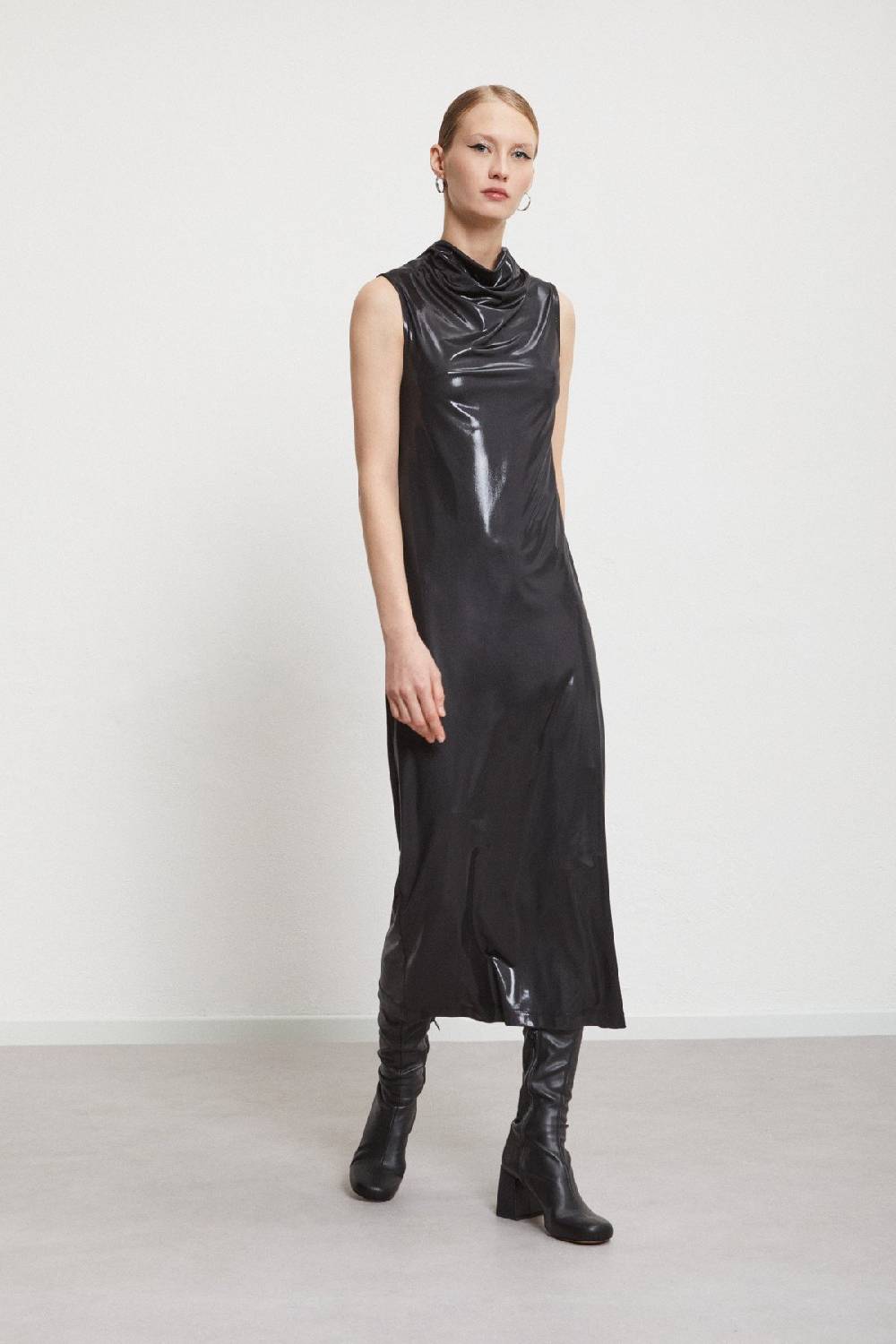 ottod'Ame Long dress with vinyl effect