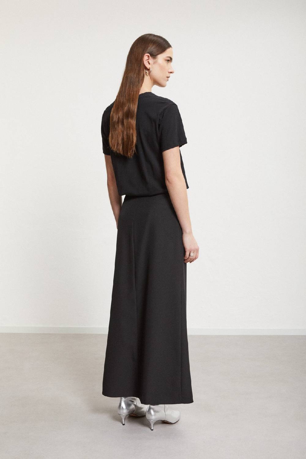 Ottod'Ame Long Skirt With Grommet And Chain