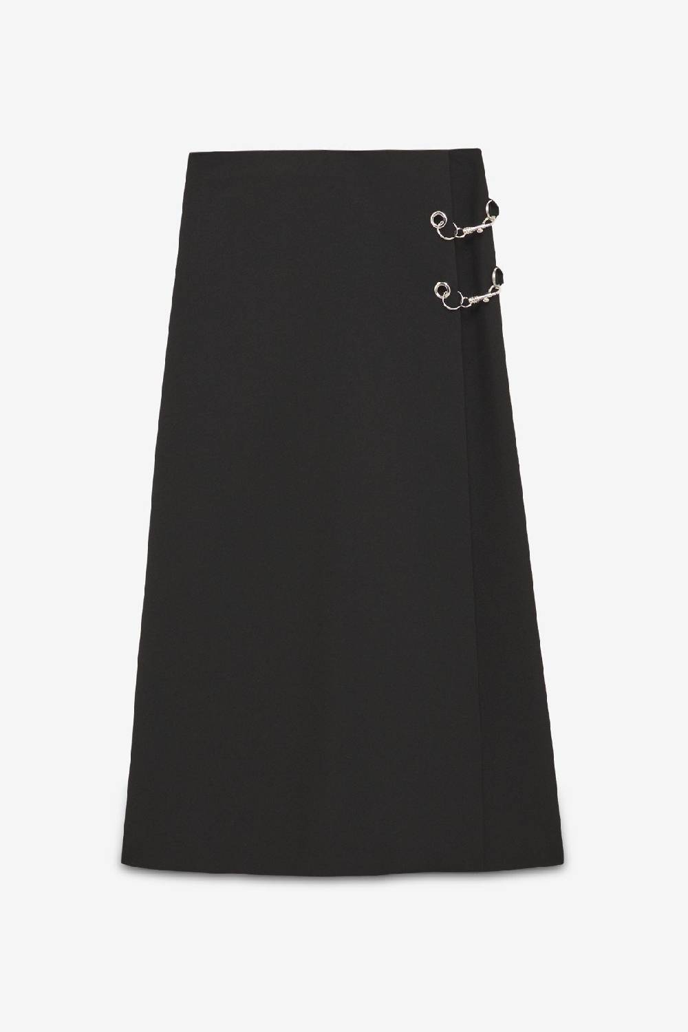 Ottod'Ame Long Skirt With Grommet And Chain