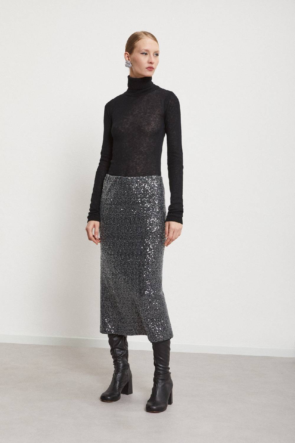 Ottod'Ame Longuette Skirt With Sequins