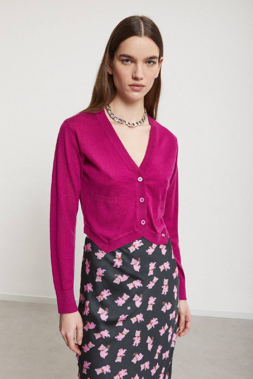 Ottod'Ame Merino Wool Cropped Cardigan