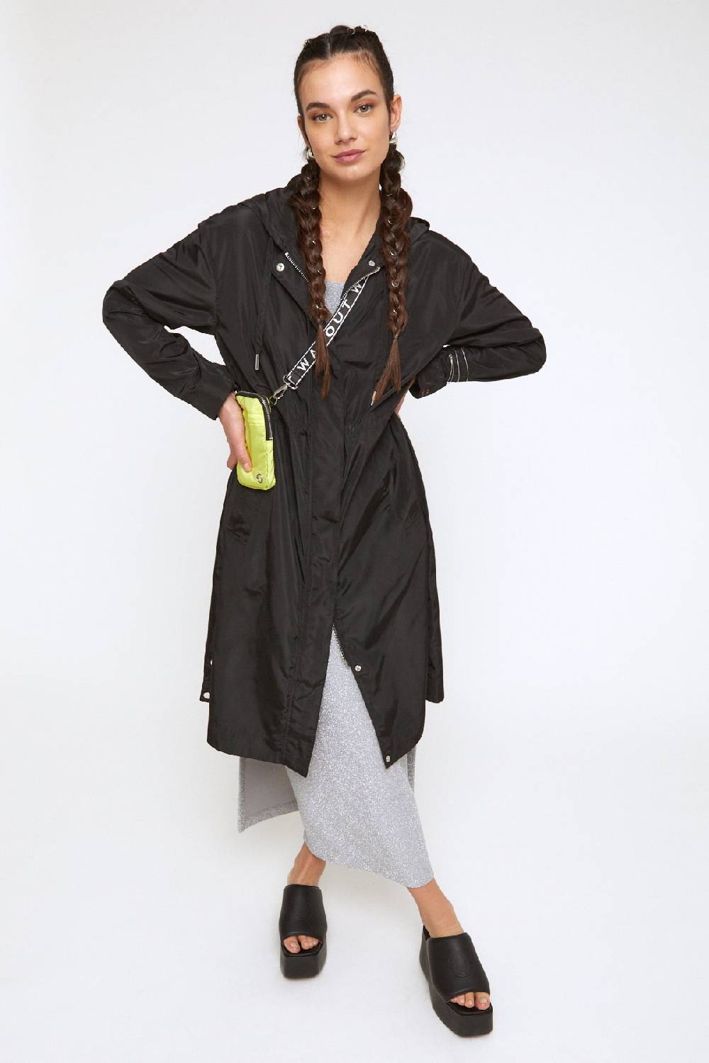 Ottod'Ame Midi Trench Coat With Hood