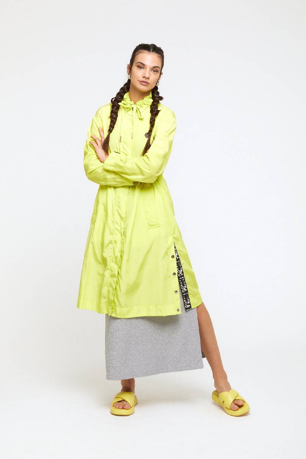 ottod'Ame Midi trench coat with hood