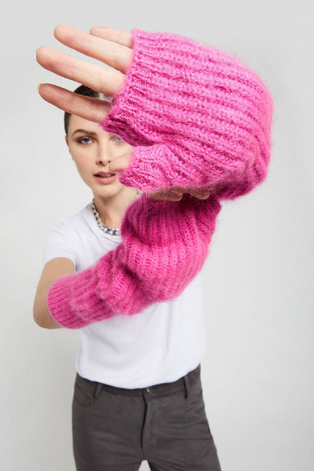 Ottod'Ame Mohair Blend Fingerless Gloves