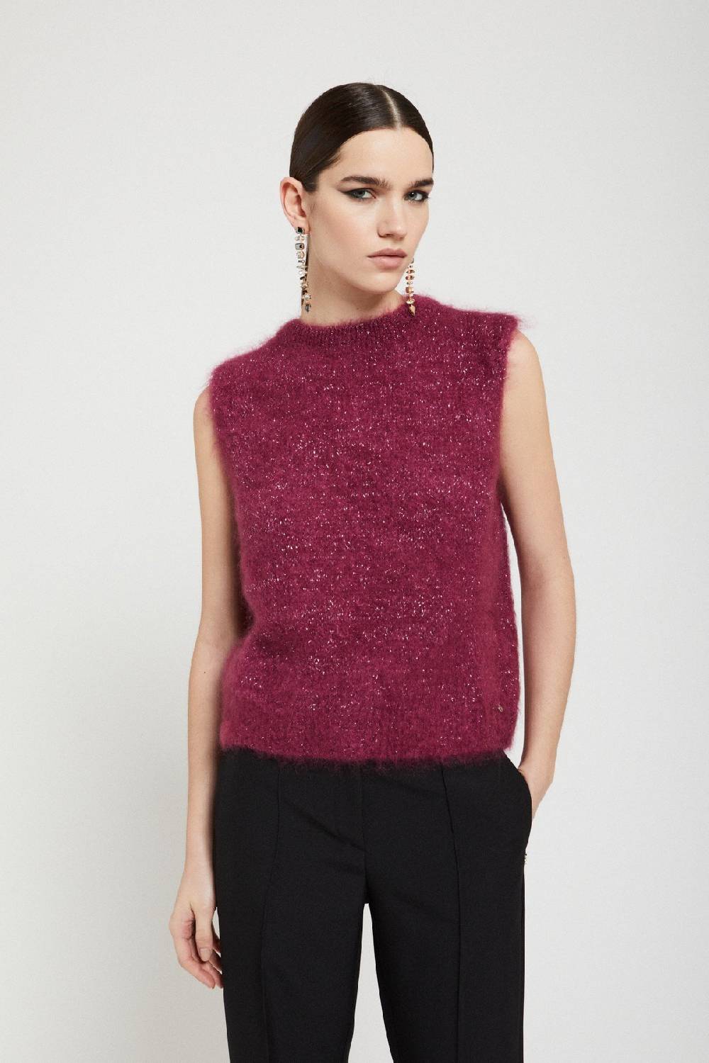 Ottod'Ame Mohair Blend Fluffy Vest