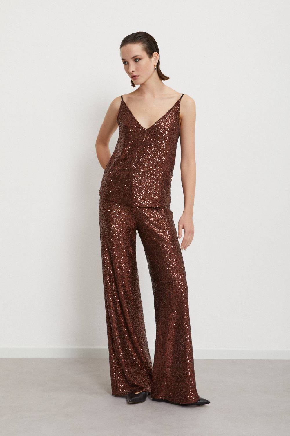Ottod'Ame Palazzo Trousers With Sequins