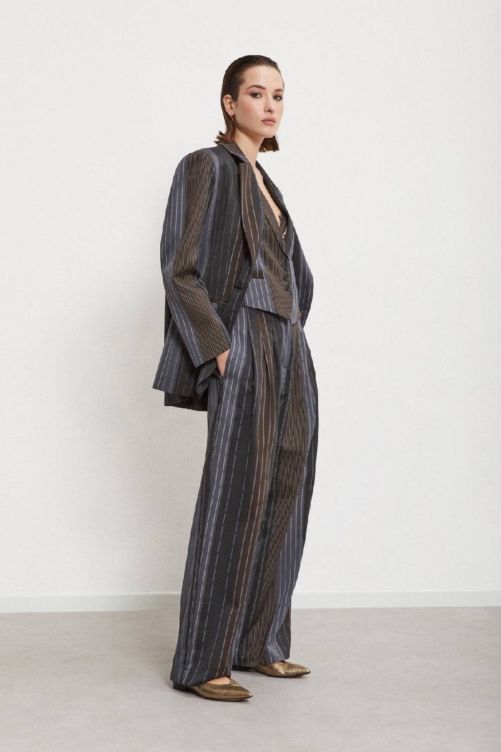 Ottod'Ame Pinstripe Palazzo Trousers