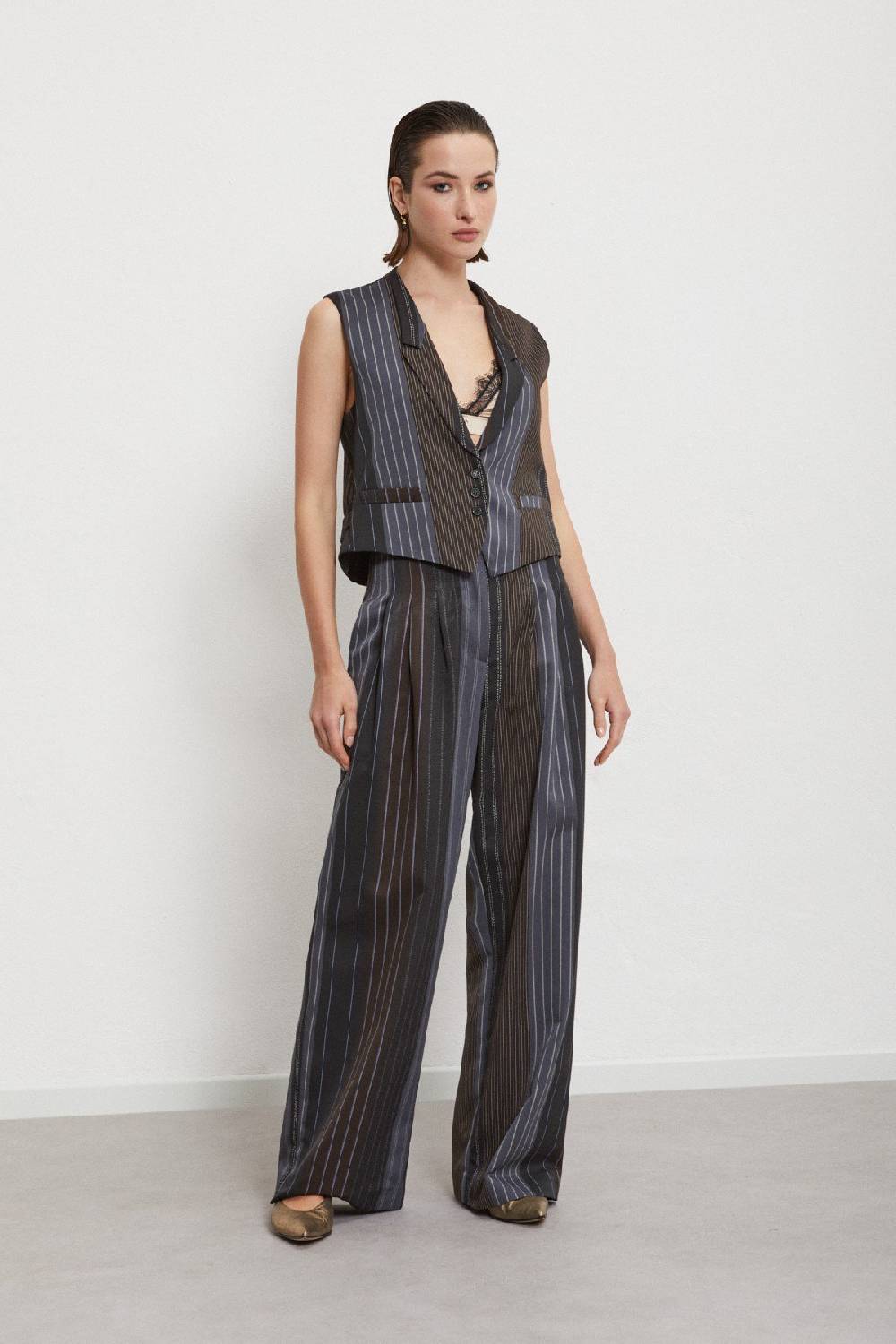 ottod'Ame Pinstripe palazzo trousers