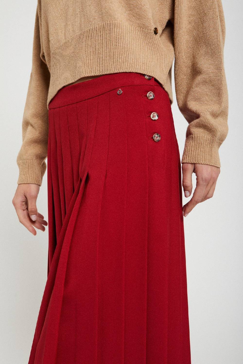 Ottod'Ame Pleated Midi Skirt