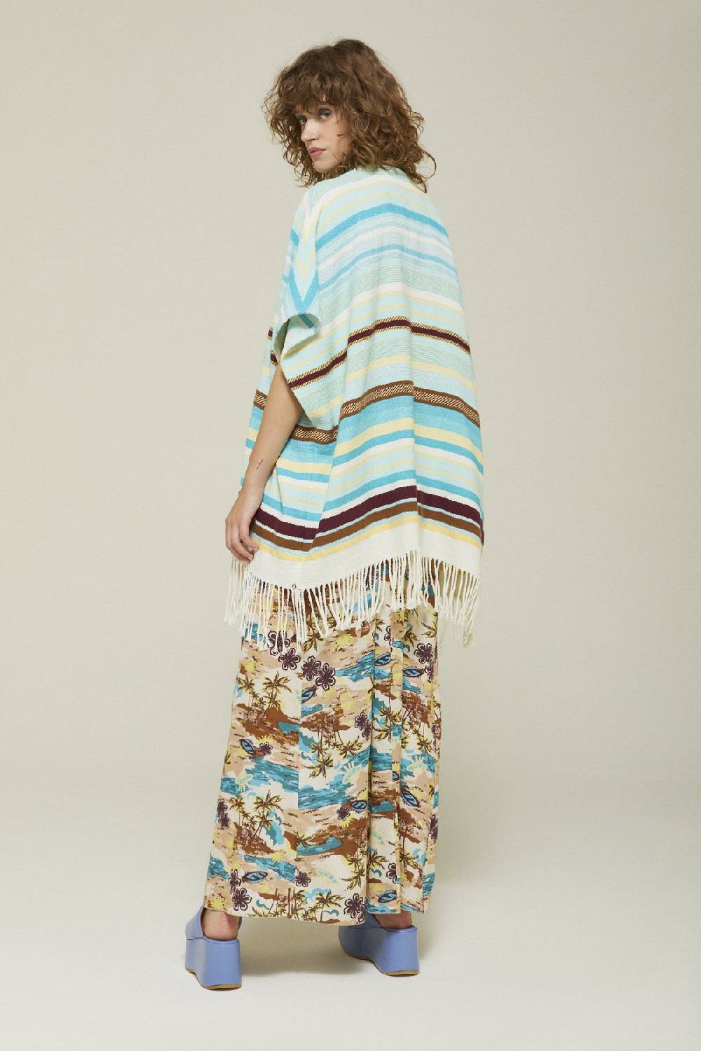 Ottod'Ame Poncho With Fringes