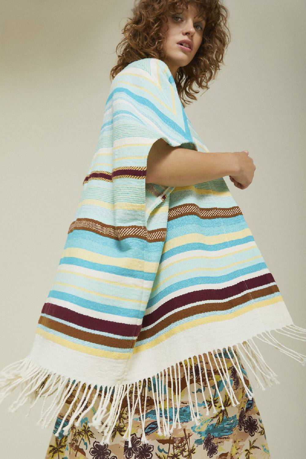 Ottod'Ame Poncho With Fringes