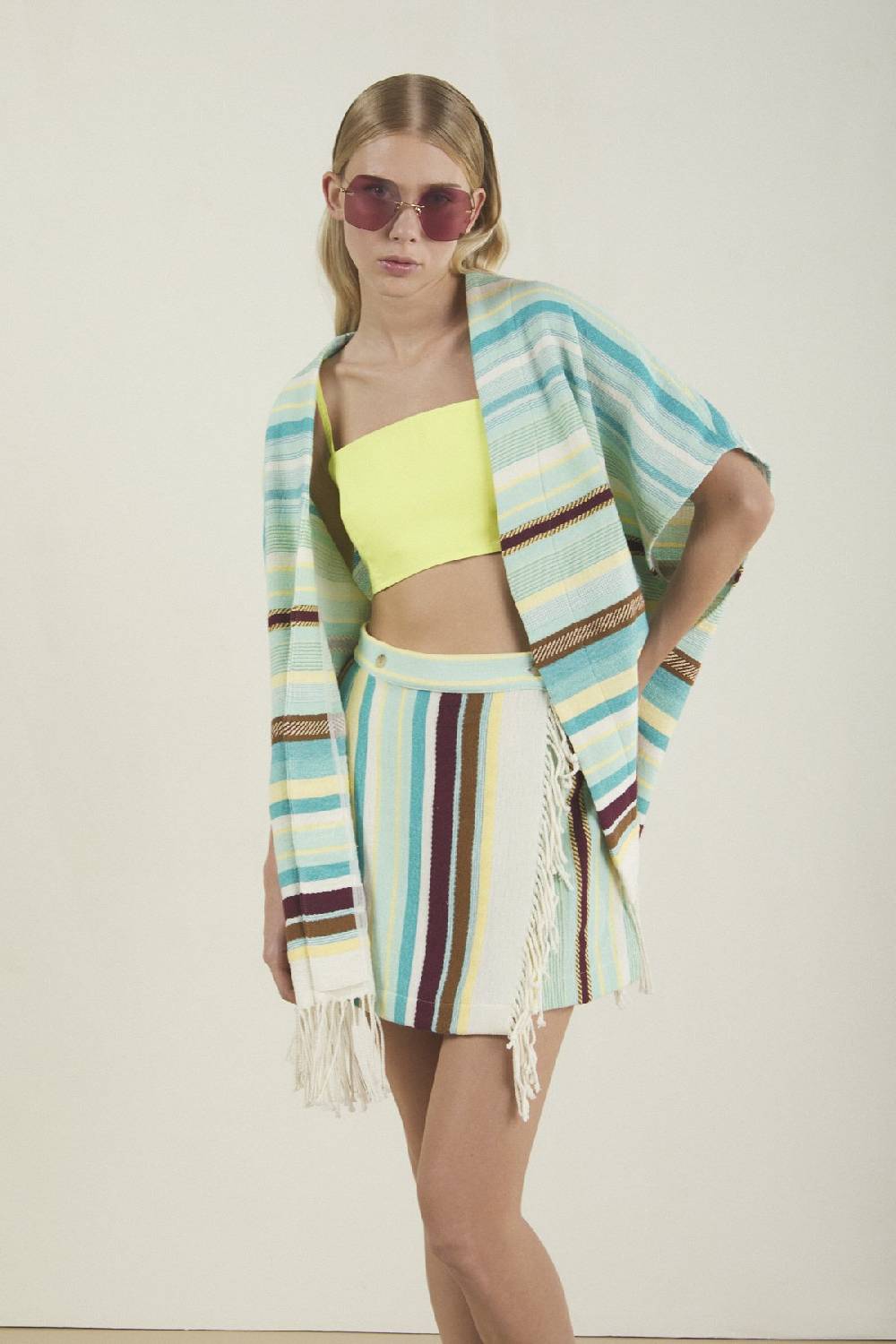 Ottod'Ame Poncho With Fringes