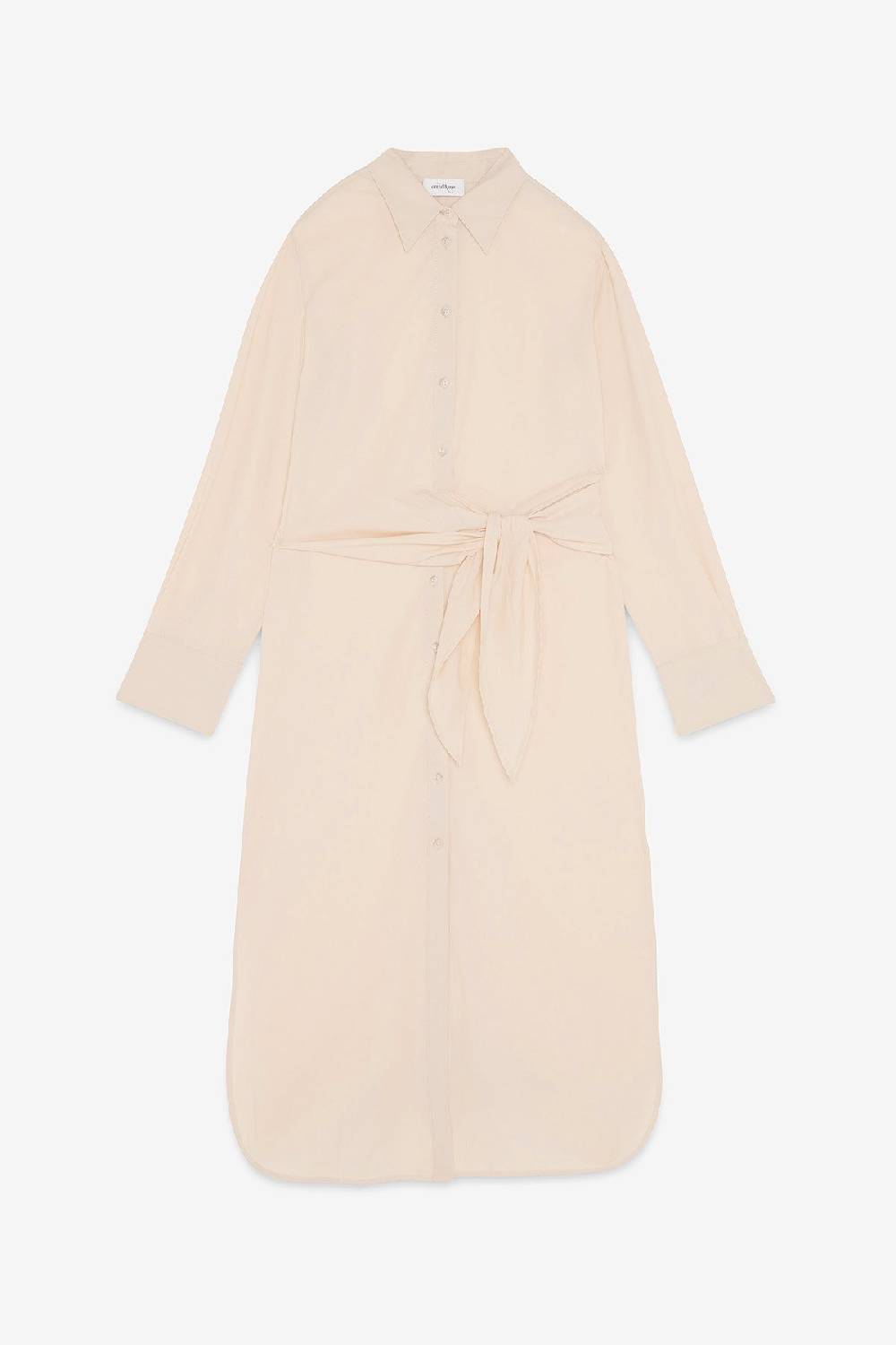 Ottod'Ame Poplin Chemisier Midi Dress With Sash