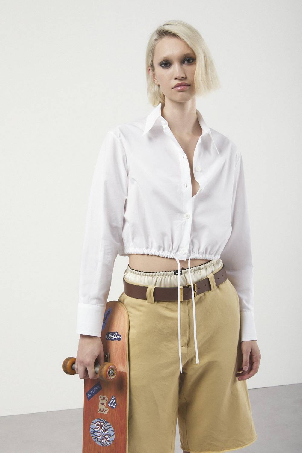 Ottod'Ame Poplin Cropped Shirt