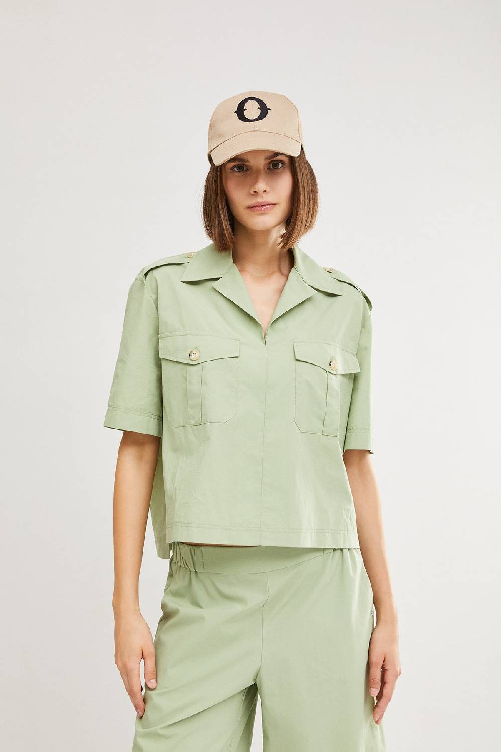 Ottod'Ame Poplin Cropped Shirt