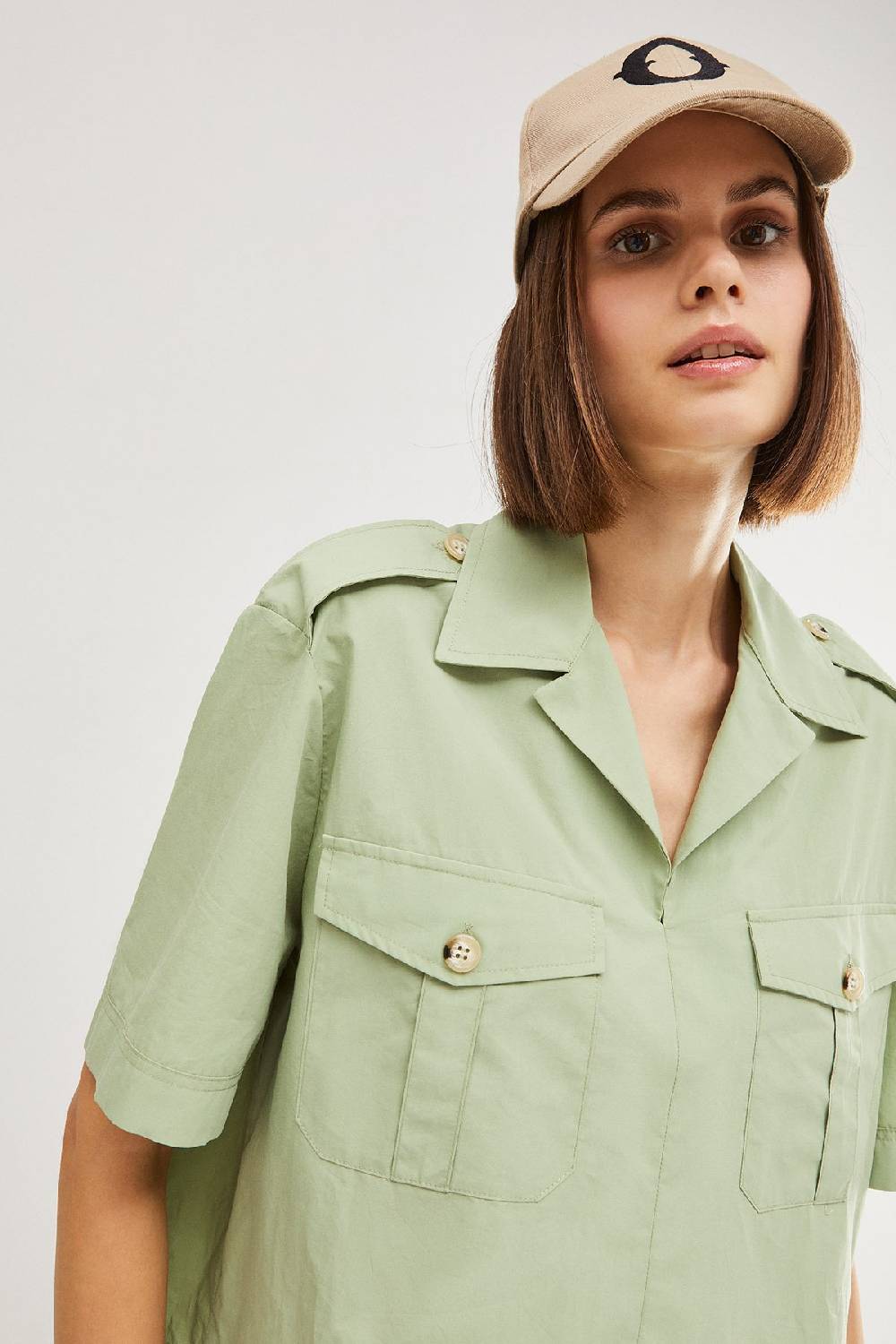 Ottod'Ame Poplin Cropped Shirt