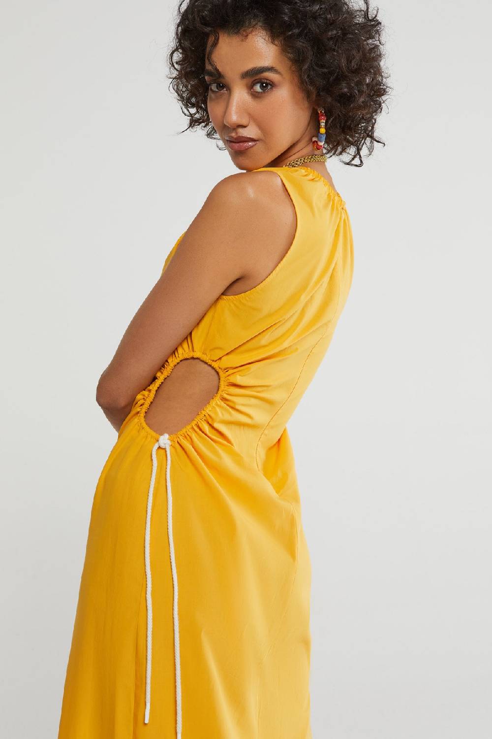 Ottod'Ame Poplin Long Dress With Porthole