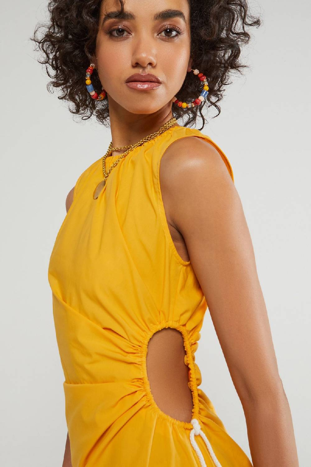 Ottod'Ame Poplin Long Dress With Porthole