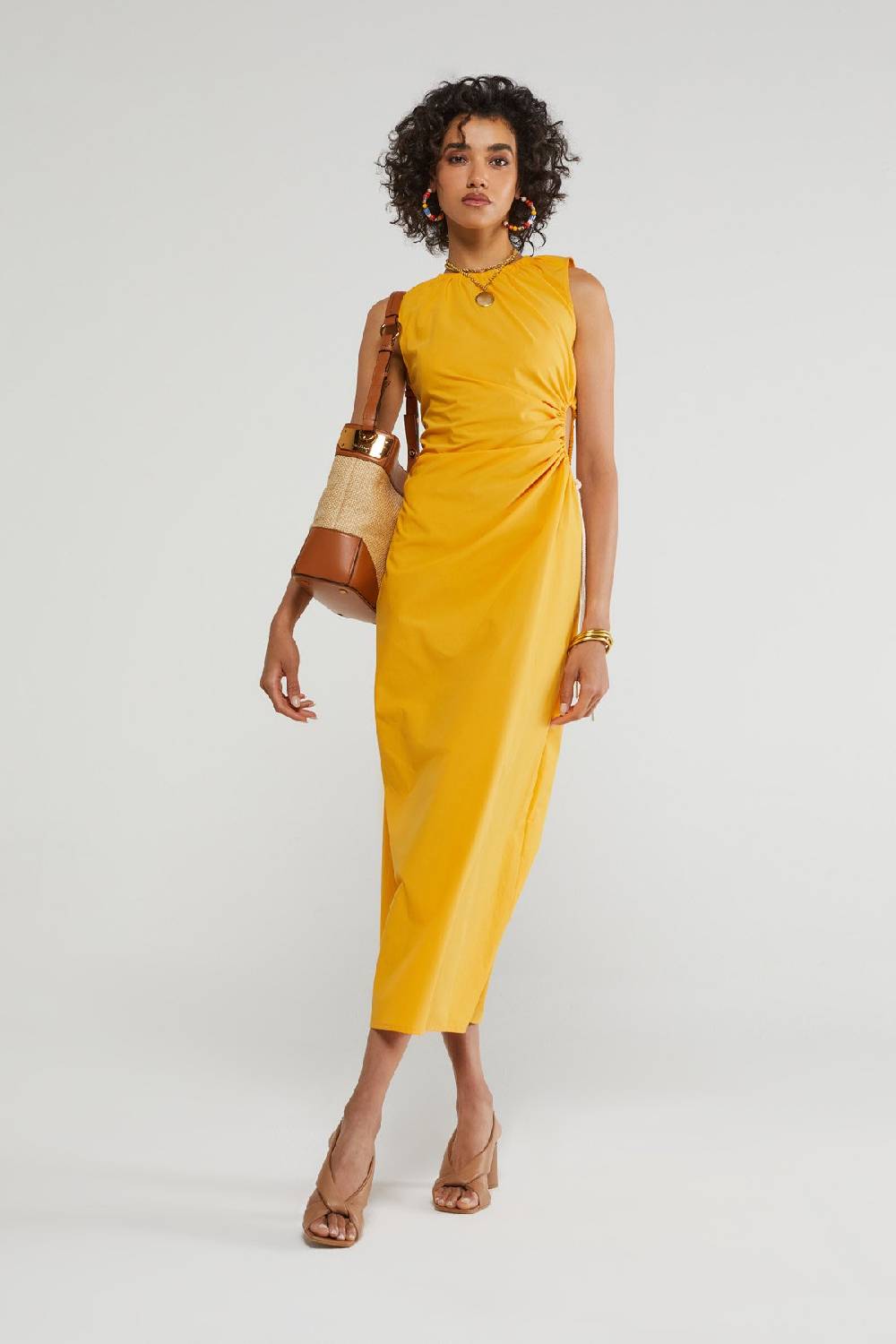 ottod'Ame Poplin long dress with porthole