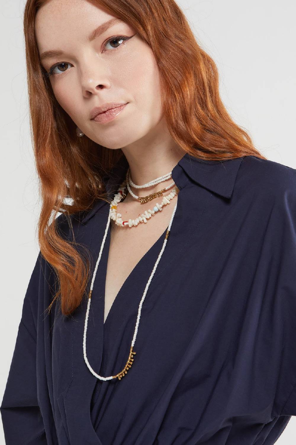 Ottod'Ame Poplin Midi Dress With Drawstring