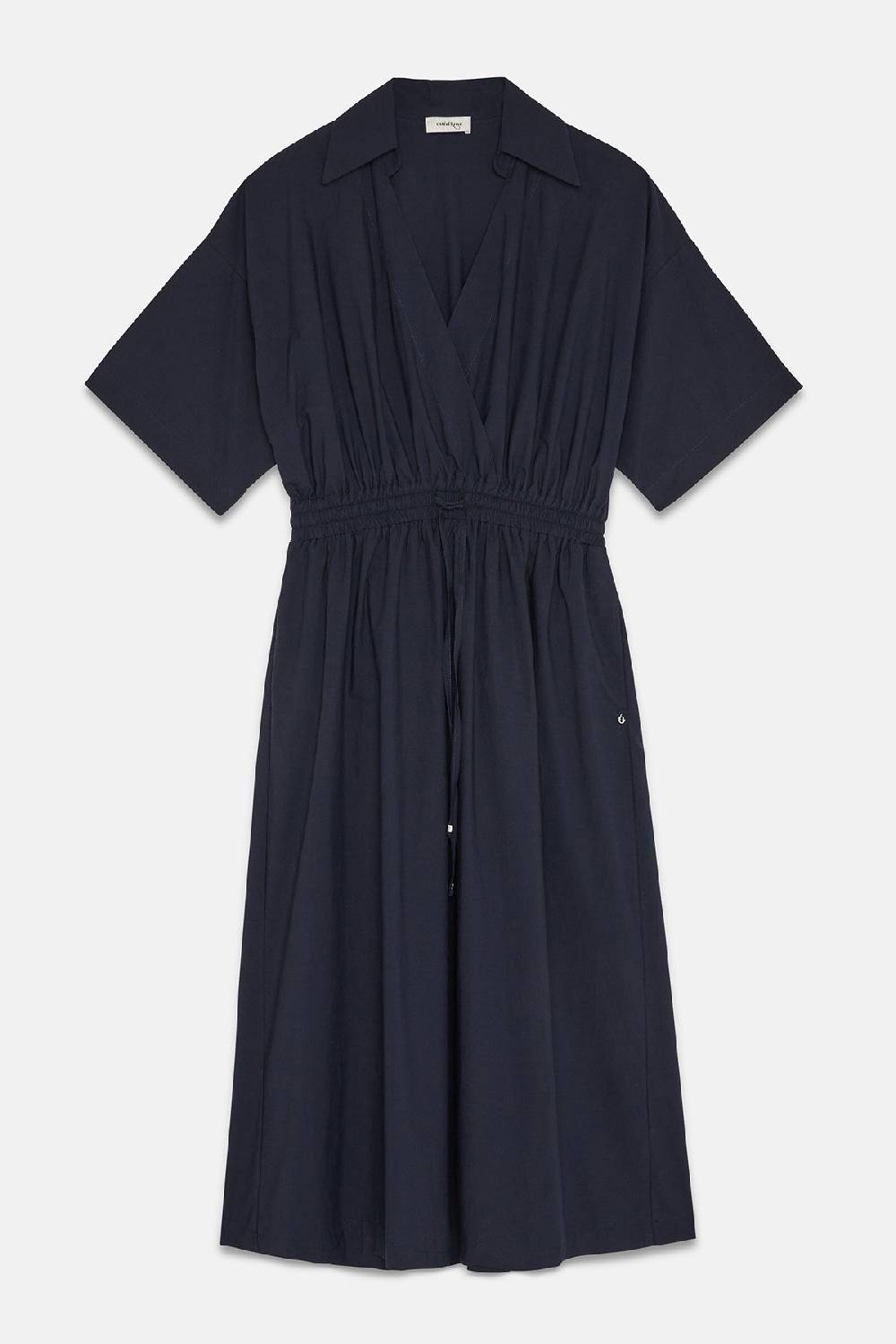 Ottod'Ame Poplin Midi Dress With Drawstring