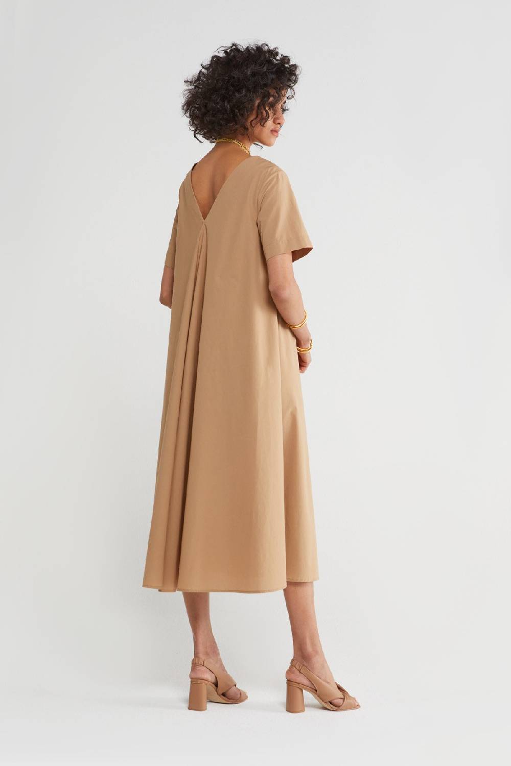 Ottod'Ame Poplin Midi Dress With Pleats