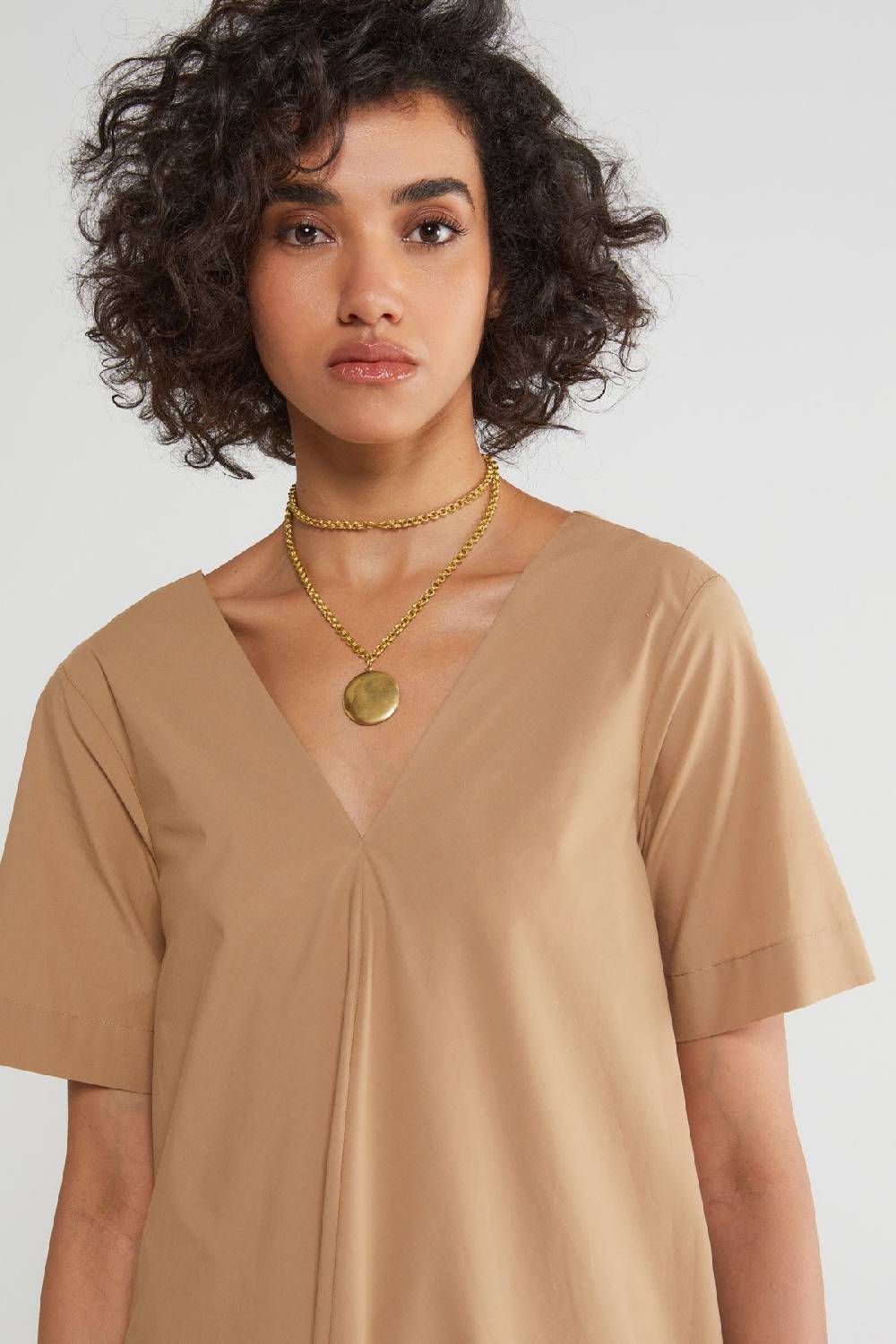 Ottod'Ame Poplin Midi Dress With Pleats