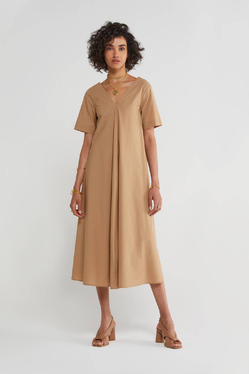 ottod'Ame Poplin midi dress with pleats