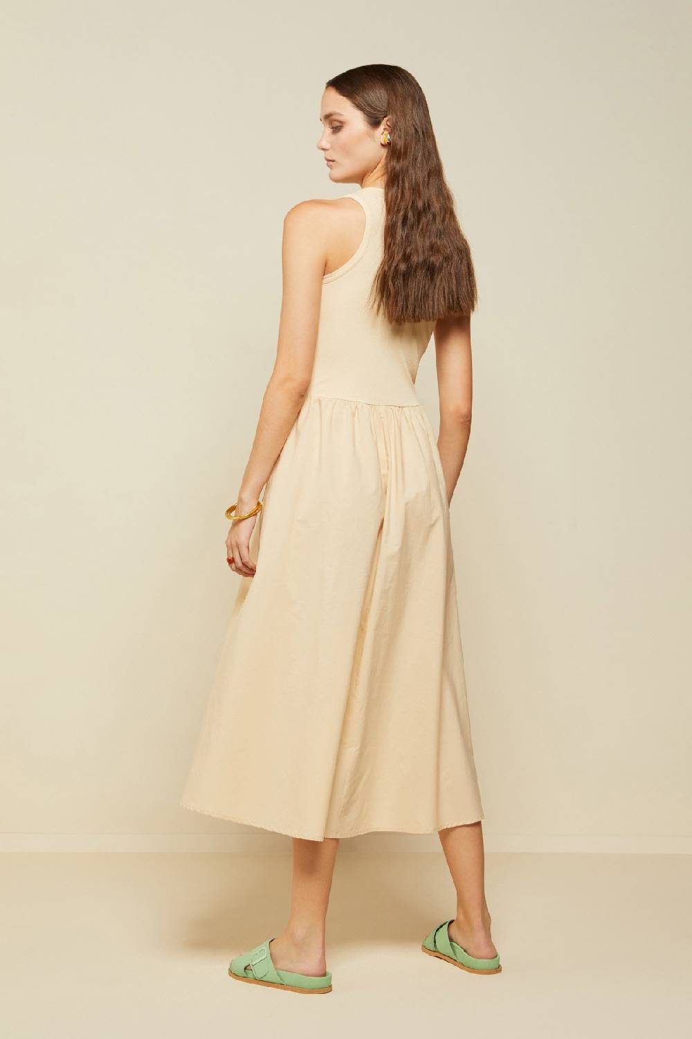Ottod'Ame Poplin Midi Dress With Poodle Skirt