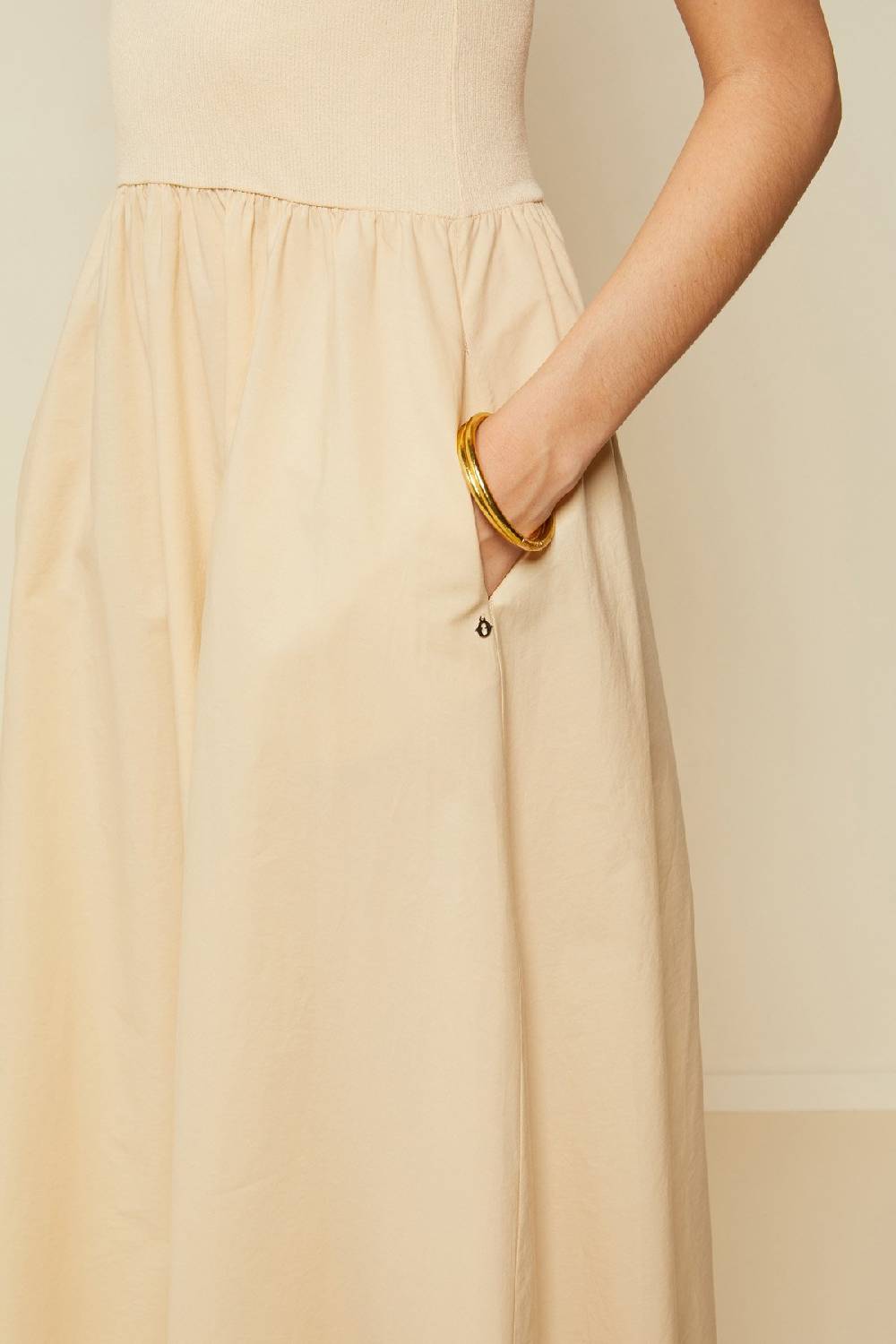 Ottod'Ame Poplin Midi Dress With Poodle Skirt